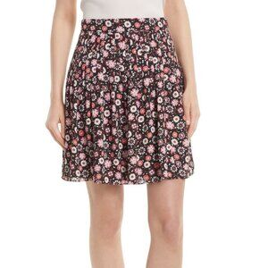 Kate Spade NY Mini Casa Flora Pleated Skirt, Black Size 0